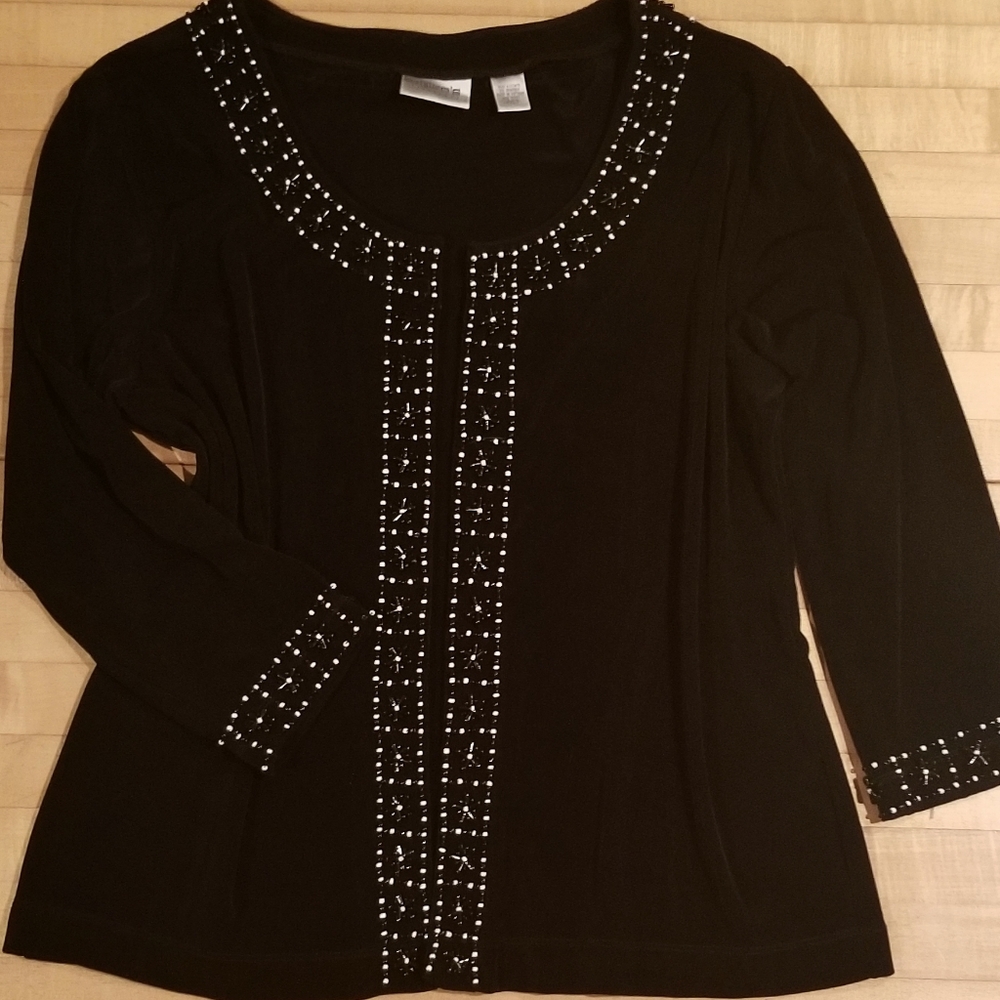 Chico's Travelers Black Open Cardigan, Size XL/3